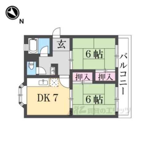第2ネオコーポ杉田(2DK/2階)の間取り写真
