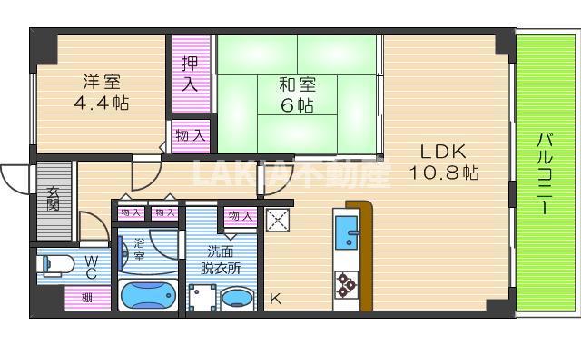 アートメゾン播磨(2LDK/6階)の間取り写真