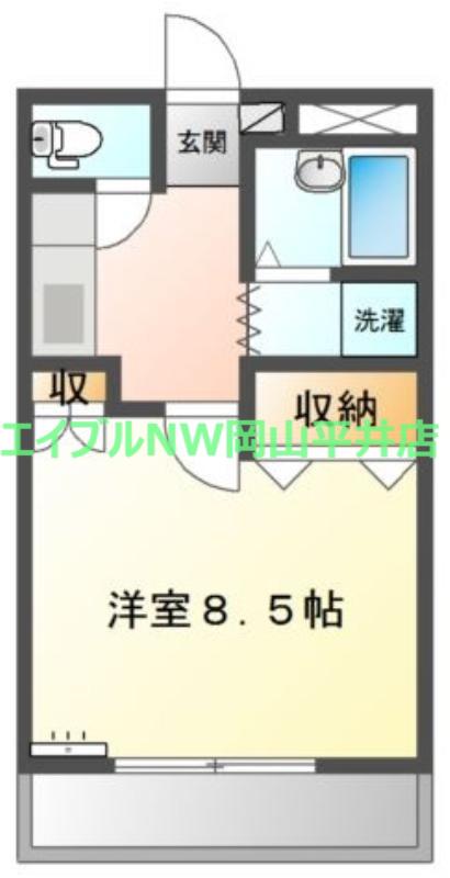 マンションアーク弐番館(1K/2階)の間取り写真