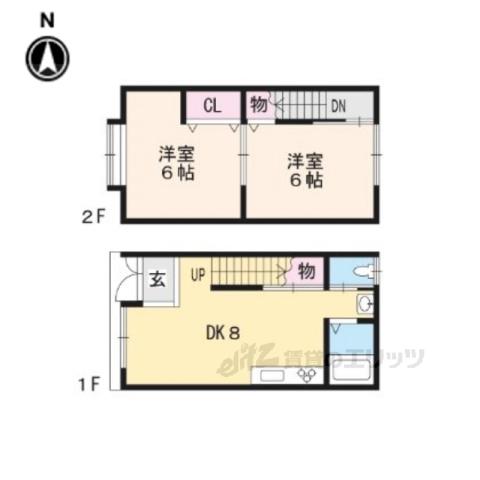 フローリアン御前(2LDK/1階)の間取り写真