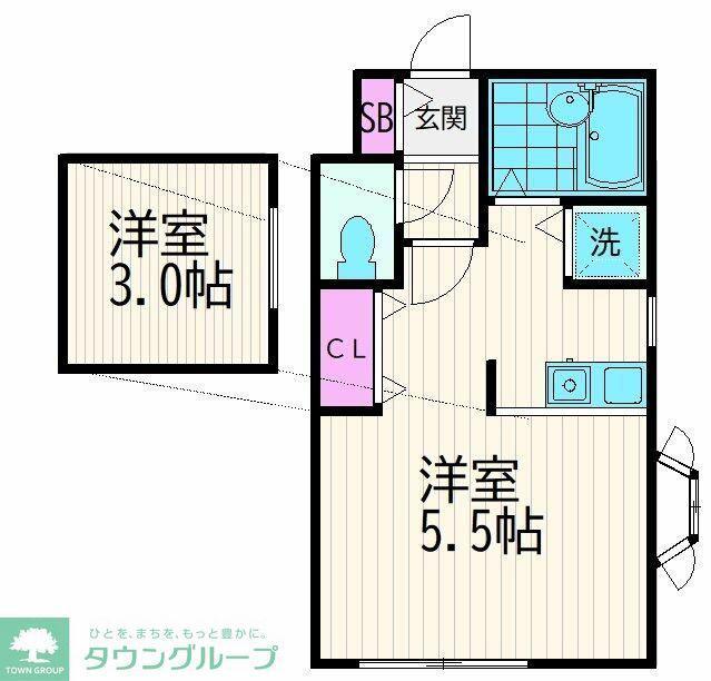 ハックルベリーガーデン(1K/2階)の間取り写真