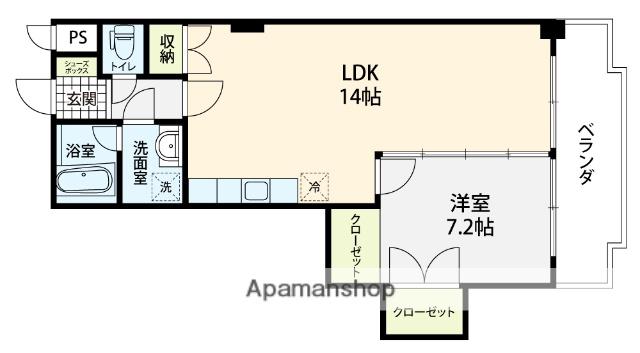 メリーレジデンス白菊(1LDK/2階)の間取り写真