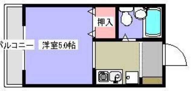 マツバラハイツ(1K/2階)の間取り写真