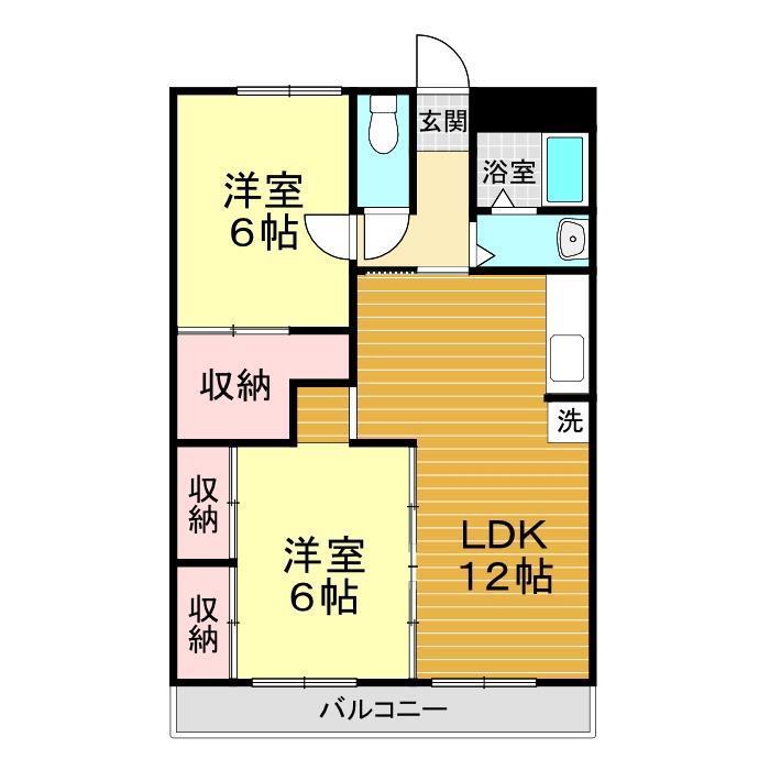 ハイツFUJI(2LDK/2階)の間取り写真