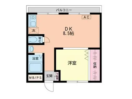近富マンション(1LDK/4階)の間取り写真