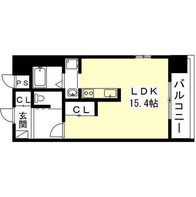 KUON(1K/4階)の間取り写真