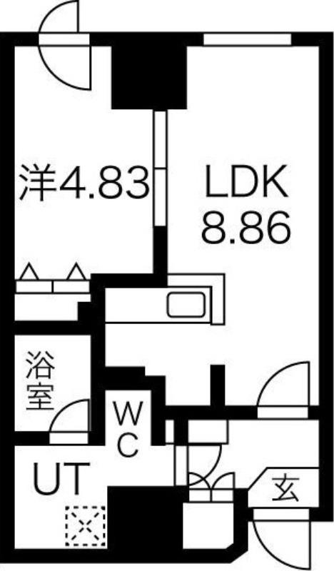 ルラシオン札幌駅前(1LDK/11階)の間取り写真