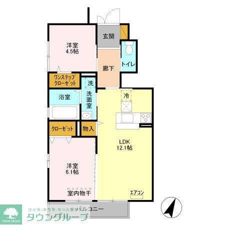 ロビン本郷(2LDK/1階)の間取り写真