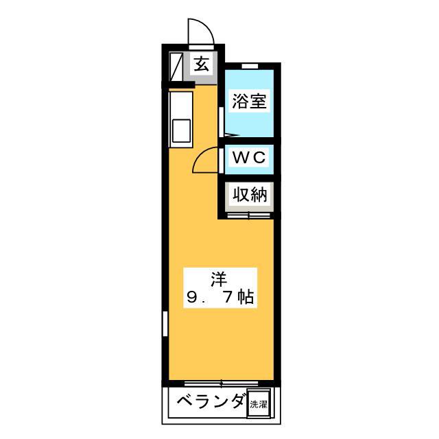 ハイツ島塚(ワンルーム/2階)の間取り写真