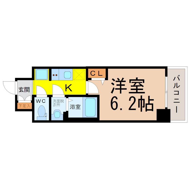 メイクス熱田神宮(1K/10階)の間取り写真