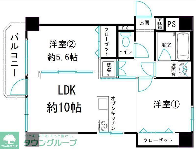トーア亀戸マンション(2LDK/5階)の間取り写真