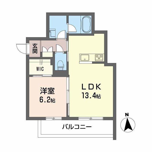 ベレオ クレマティス(1LDK/2階)の間取り写真