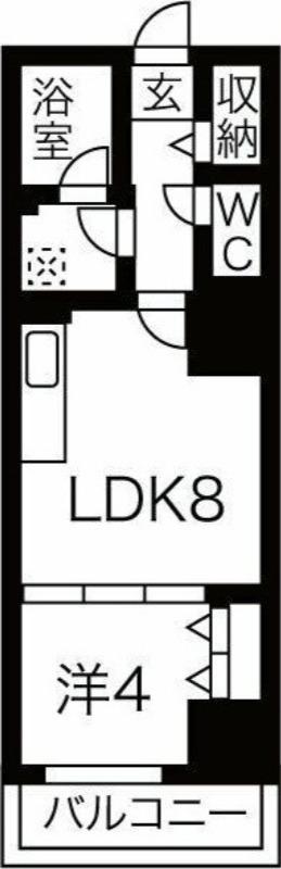 クリスタルガーデン栄町(1LDK/11階)の間取り写真