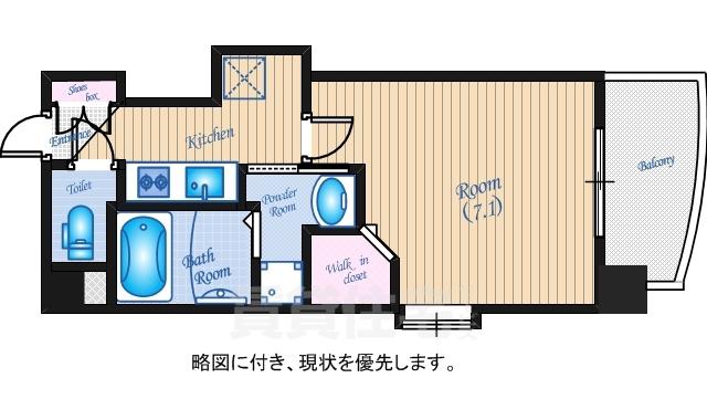 ルービンス十日市(1K/7階)の間取り写真