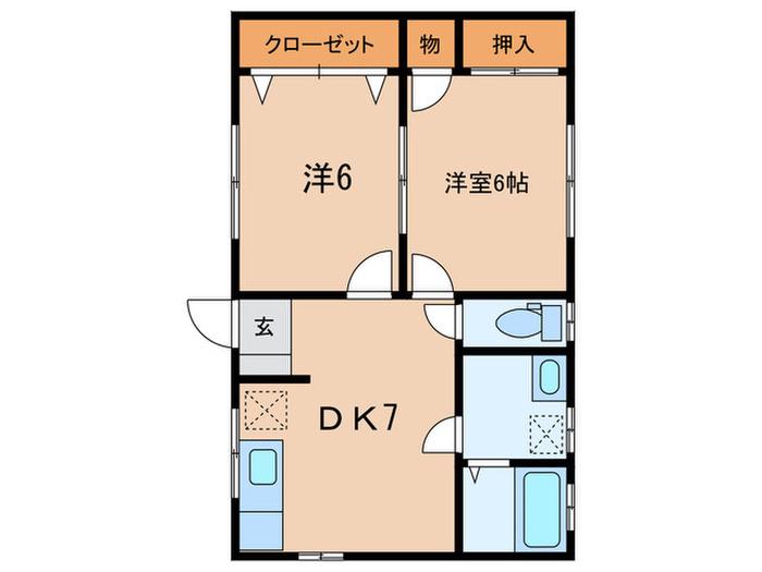 有吉アパート(2DK/2階)の間取り写真