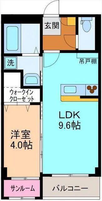 カーサフレンテ長江(1LDK/1階)の間取り写真