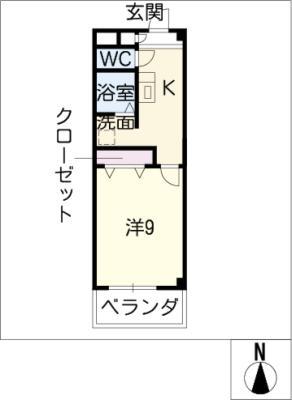 ラフィーネシャラ(1K/1階)の間取り写真