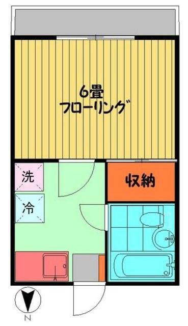 MS新川ハイム(1K/2階)の間取り写真