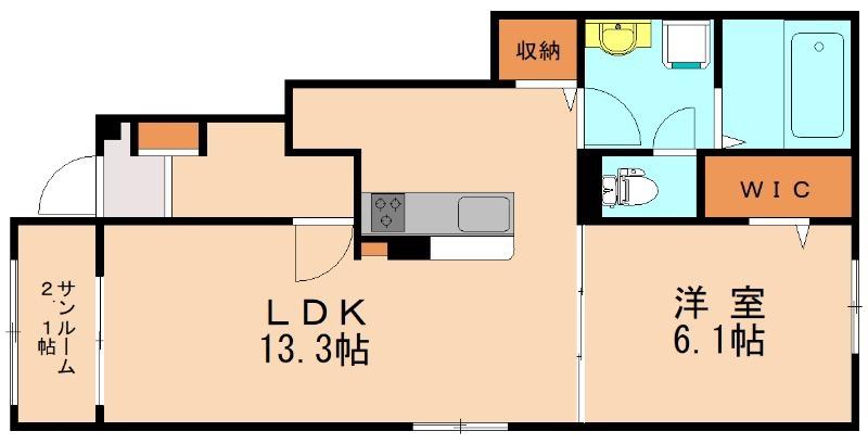 ビアンカ目尾I(1LDK/1階)の間取り写真