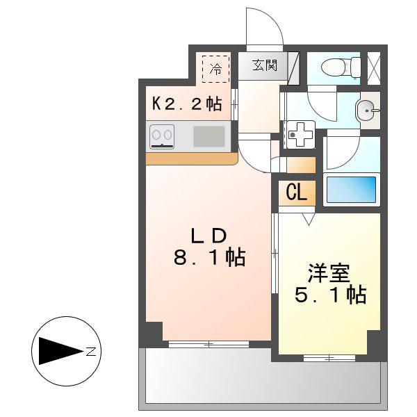 FS.幅下(1LDK/4階)の間取り写真
