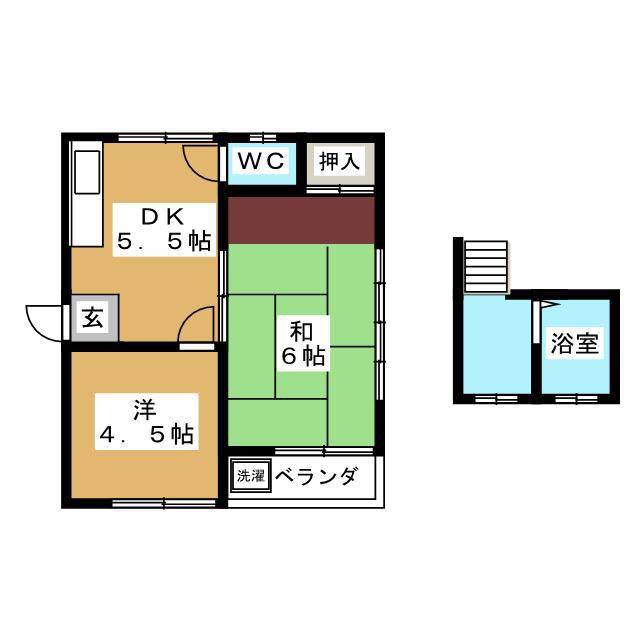 第6ムエマンション(2DK/3階)の間取り写真