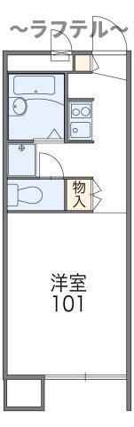 レオパレスメルベーユII(1K/1階)の間取り写真