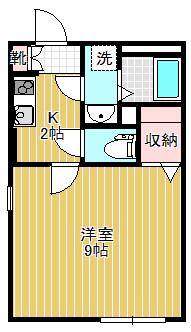 ガレット戸越銀座(1K/4階)の間取り写真