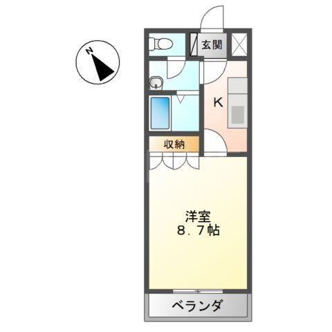 パールハイム鎌倉(1K/1階)の間取り写真