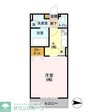 シャンブル メルベーユ(1K/2階)の間取り写真