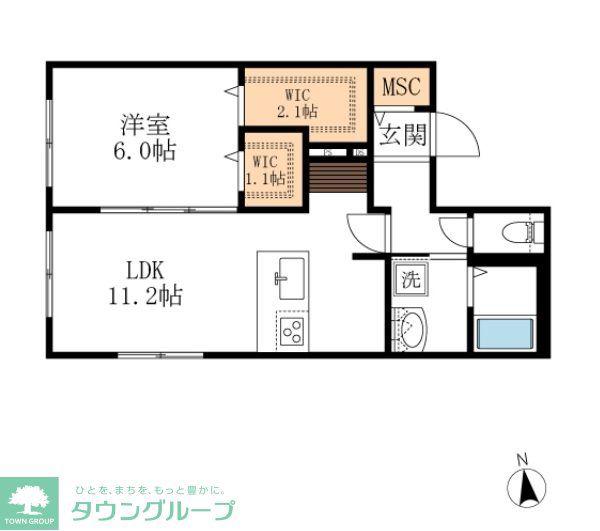 メゾンシンフォニー(1LDK/1階)の間取り写真