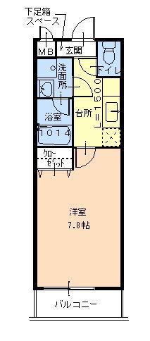 フジパレス光南町II番館(1K/2階)の間取り写真