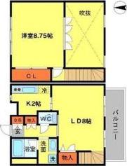 オークベッツ(1LDK/1階)の間取り写真