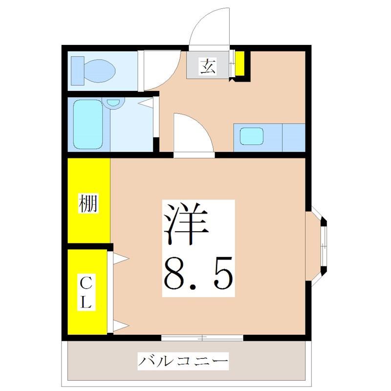 ヴァイオレット32(1K/4階)の間取り写真