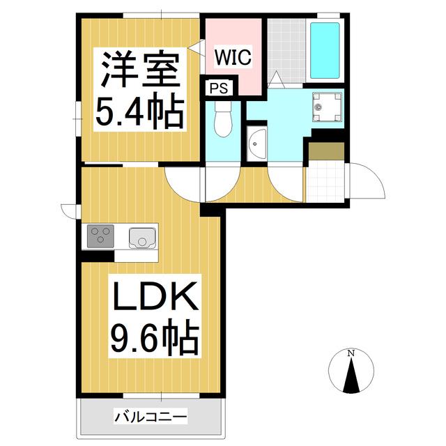 CASA ESPOIR(1LDK/1階)の間取り写真