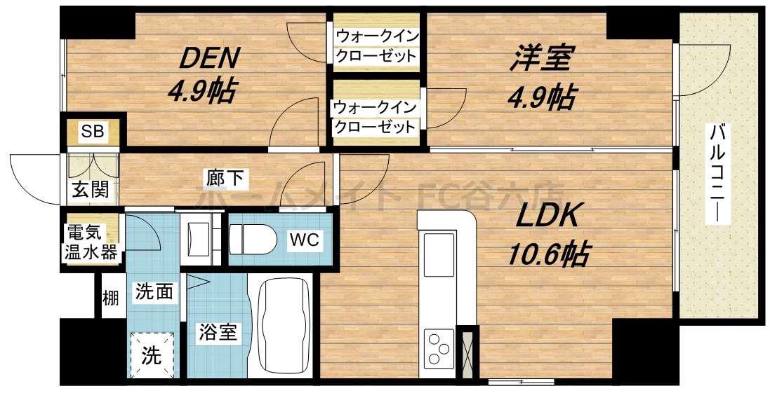 メゾンクラウン鷺洲(1SLDK/9階)の間取り写真
