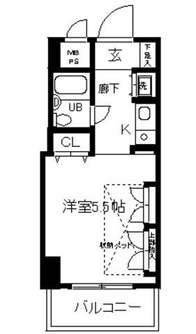 日神パレス鶴間(ワンルーム/6階)の間取り写真