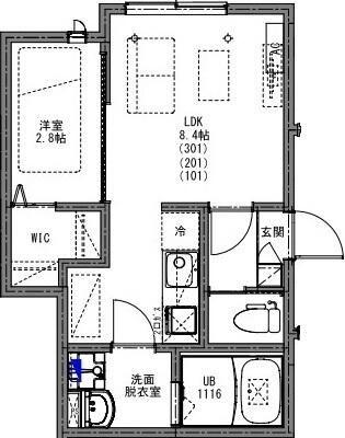 KEIAIRESIDENCE淵野辺3(1LDK/2階)の間取り写真