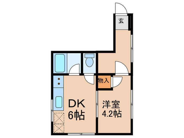 武HOUSE(1DK/2階)の間取り写真