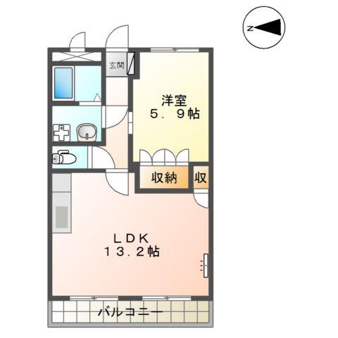GRANDIR HEIM(1LDK/2階)の間取り写真