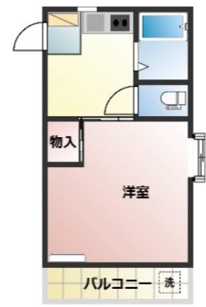 パークプレイス平井II(1K/3階)の間取り写真