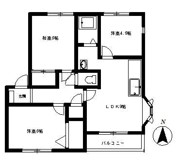 アドザックス・ラフィネA号棟(3LDK/1階)の間取り写真