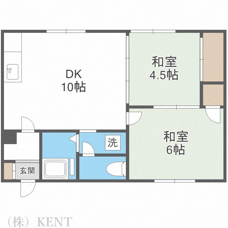 セントラル95D(2LDK/2階)の間取り写真