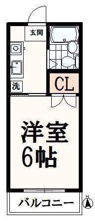 マルナカハイツA(1K/3階)の間取り写真
