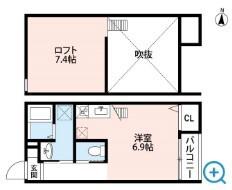ESCADE SOGA(ワンルーム/2階)の間取り写真