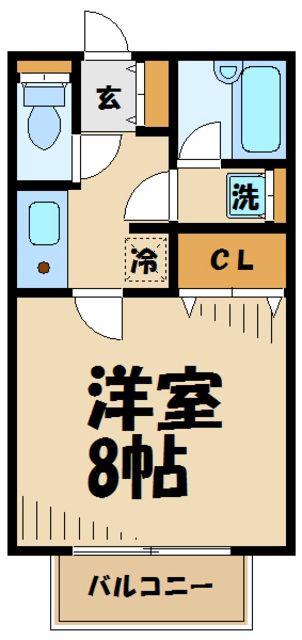 ヴィラージュドゥロカ(1K/1階)の間取り写真