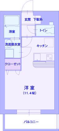 グレースひなた(1K/1階)の間取り写真