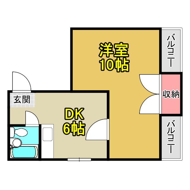 サンピアレス都島(1DK/6階)の間取り写真