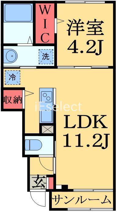 カメリアフォレスト(1LDK/1階)の間取り写真