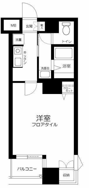 フォレストヒルズ小日向(1K/5階)の間取り写真