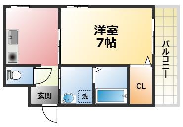 フローリッシュ99(1K/2階)の間取り写真